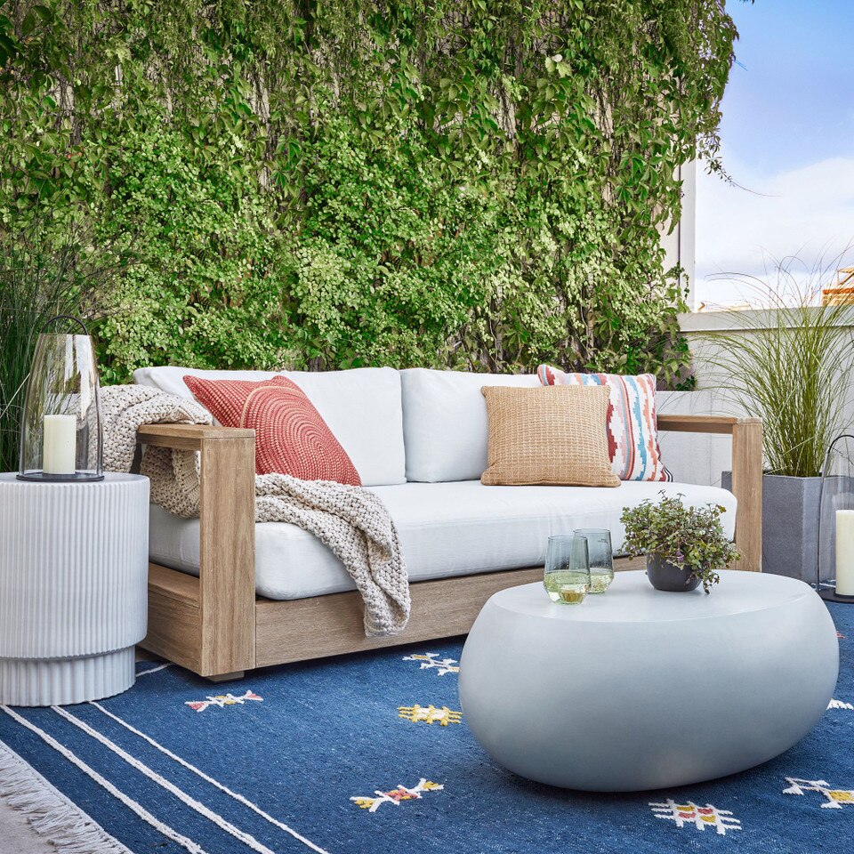 Pebble Indoor/Outdoor Oval Coffee Table (91 cm) - West Elm UK